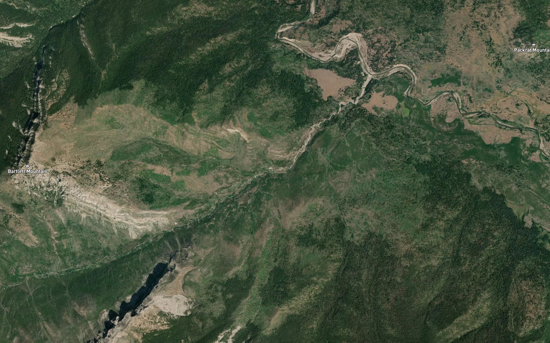 Satellite map of the Una Creek