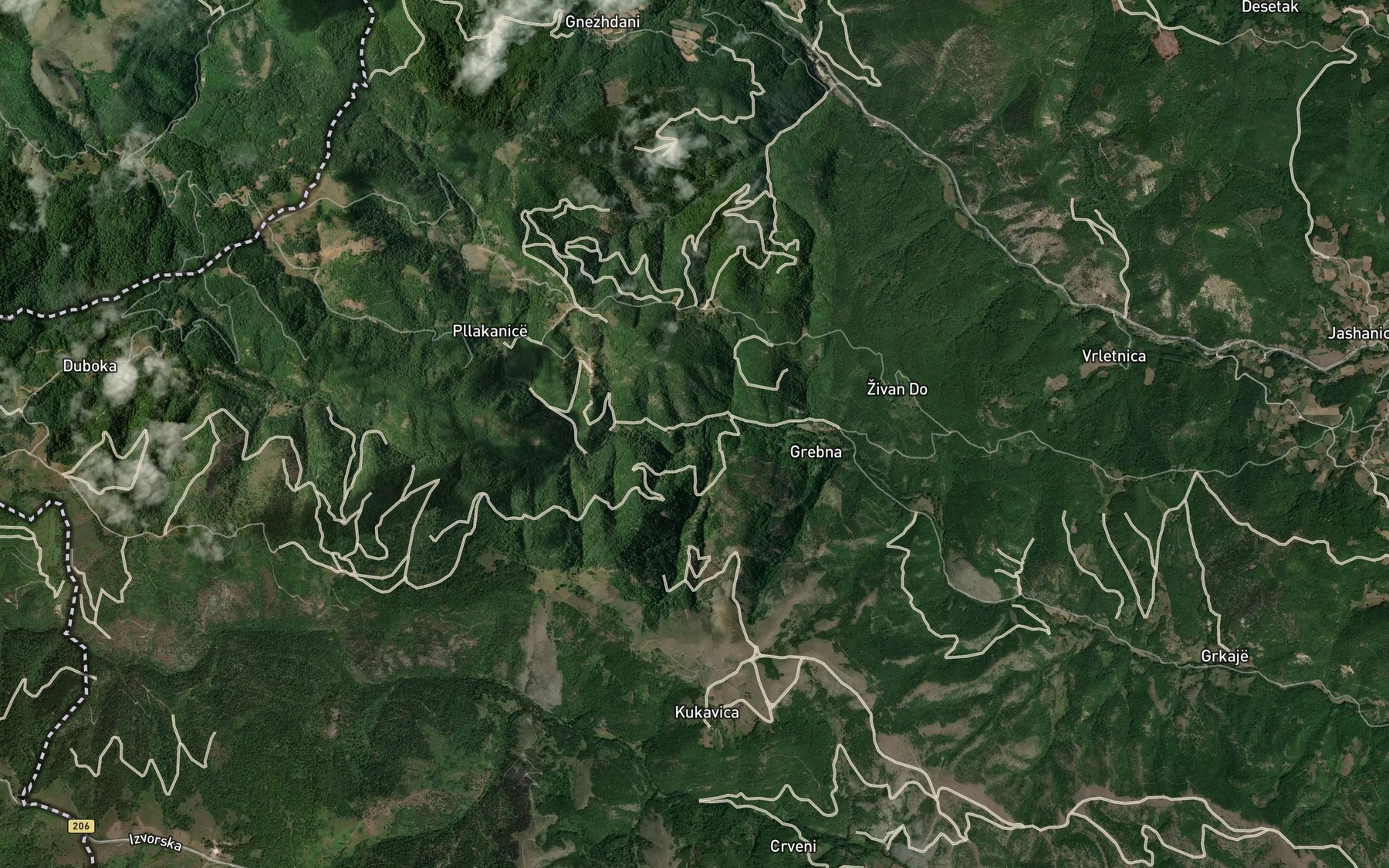 Satellite map of the Plakaonica