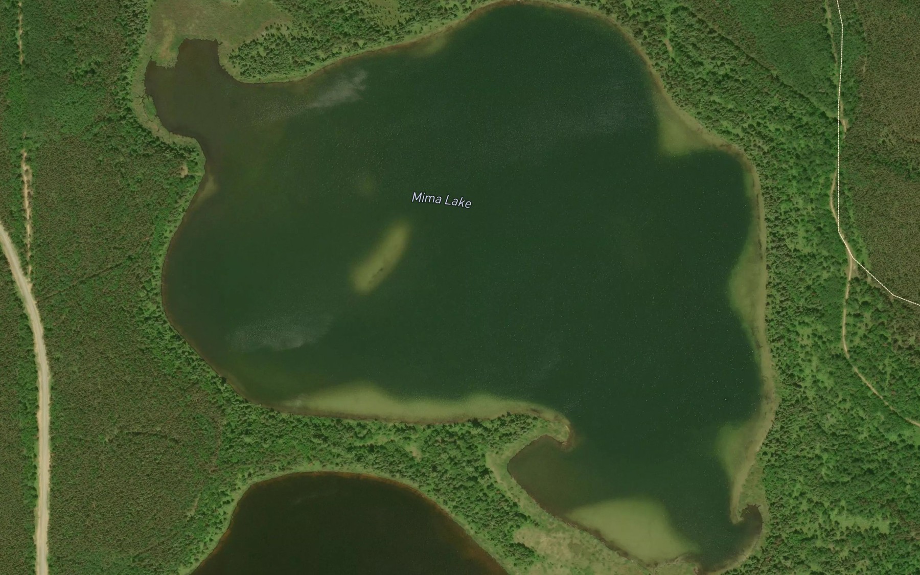 Satellite map of the Mima Lake