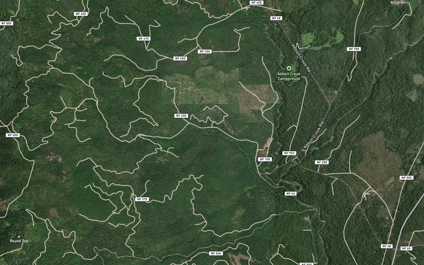 Satellite map of the Littlemile Creek