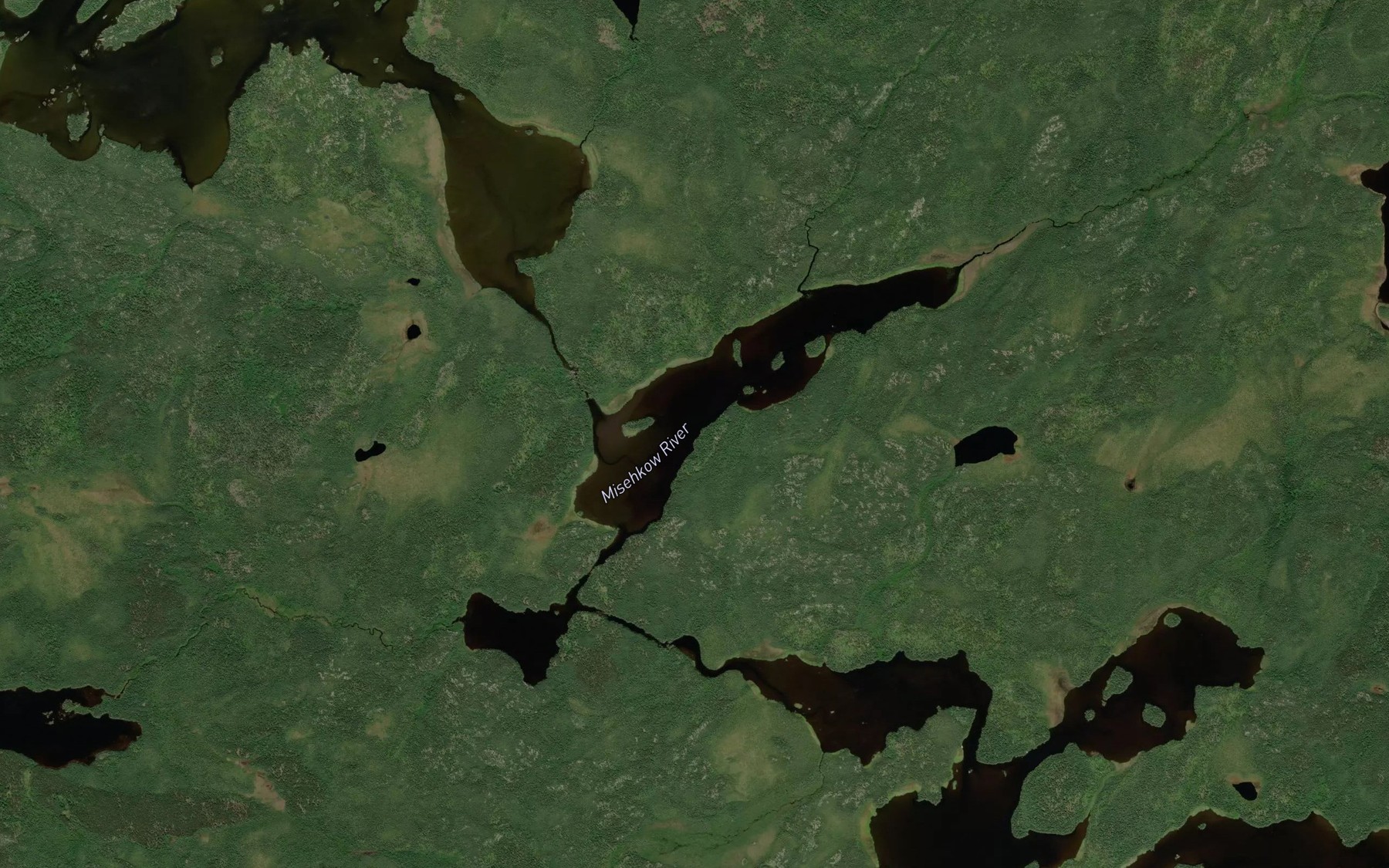 Satellite map of the Little Metig Lake