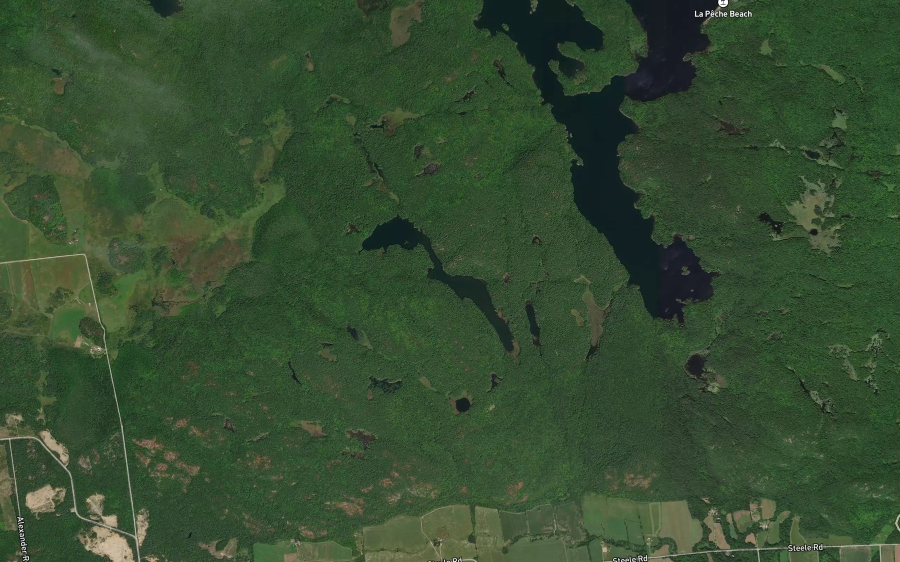 Satellite map of the Lac Curley