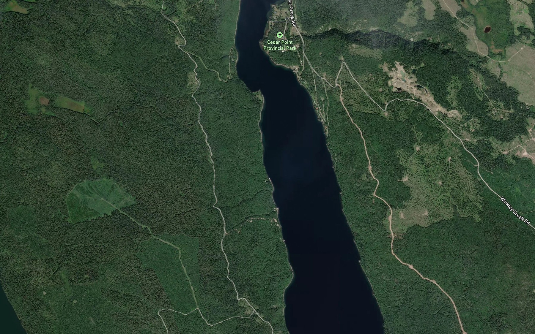 Satellite map of the Dag Creek