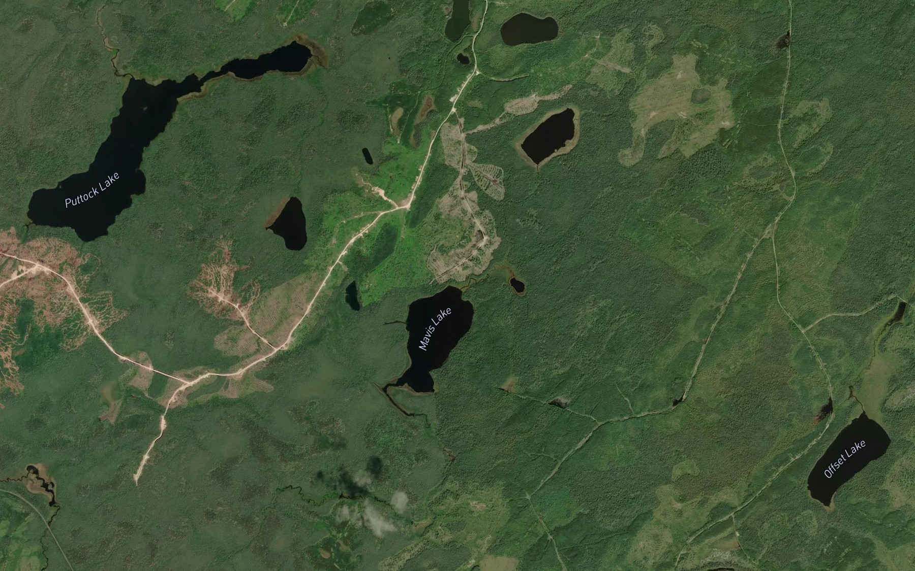 Satellite map of the Mavis Creek
