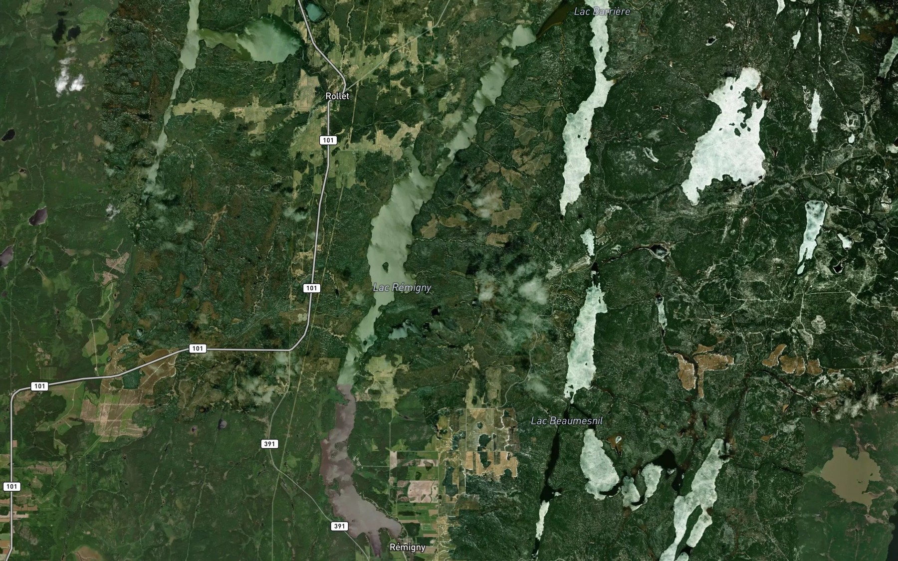 Satellite map of the Lac Remigny