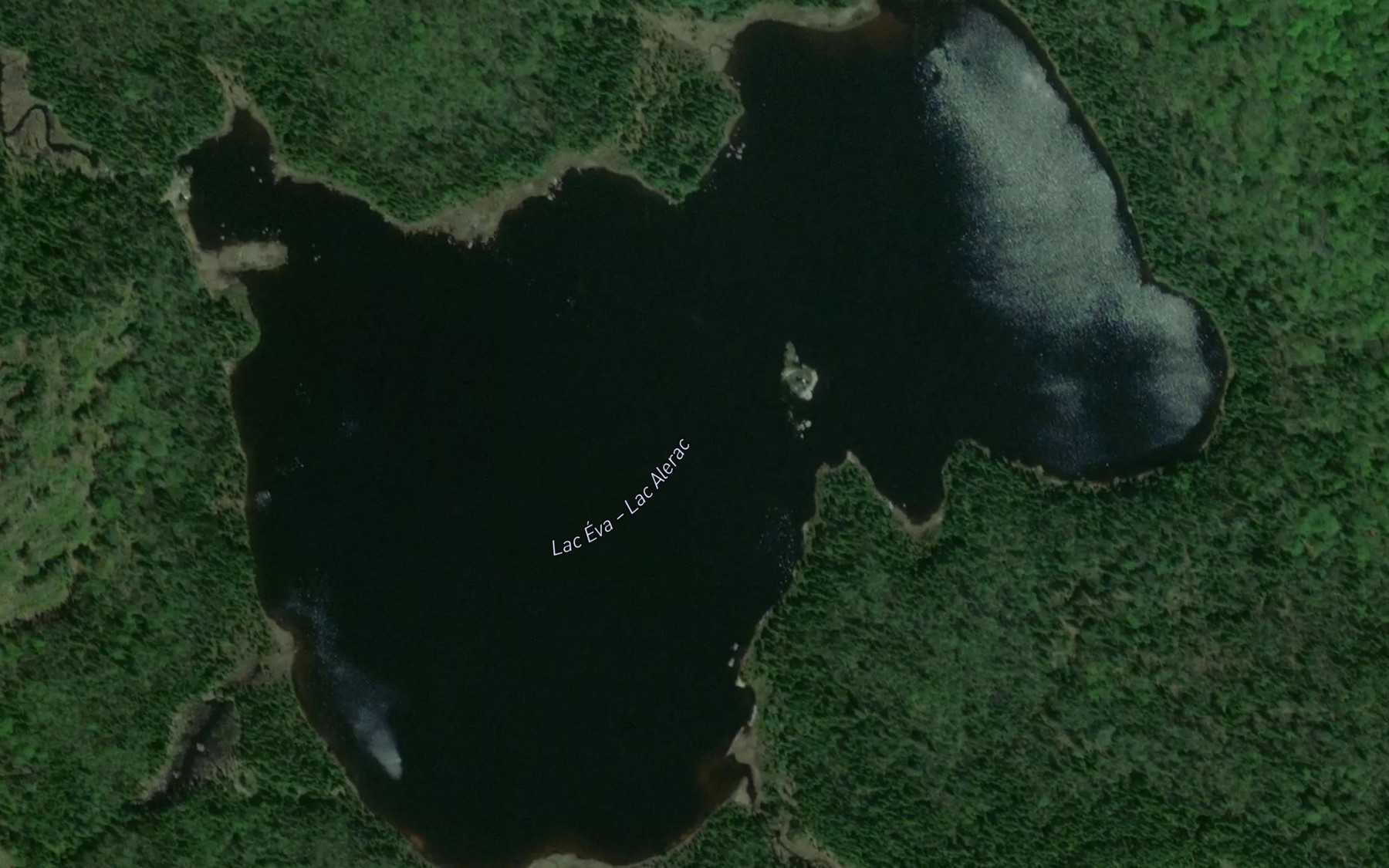 Satellite map of the Lac Eva