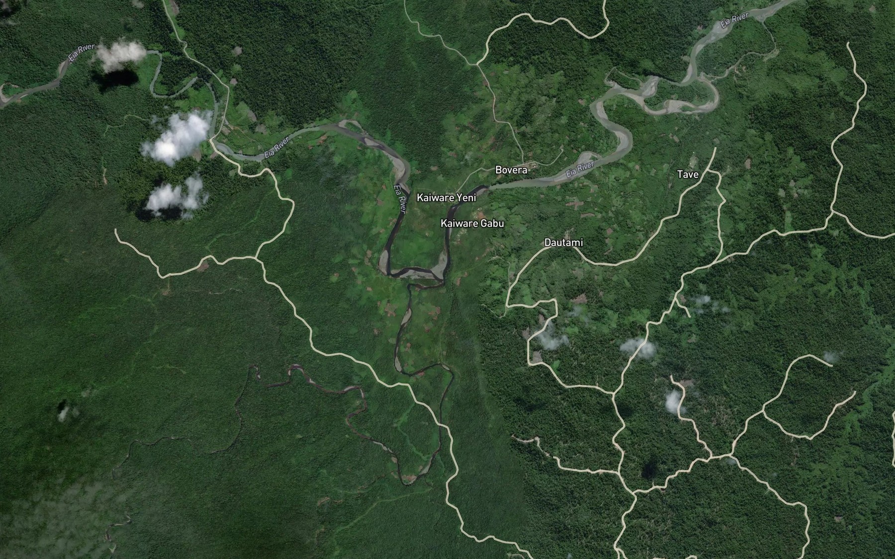 Satellite map of the Tavi River