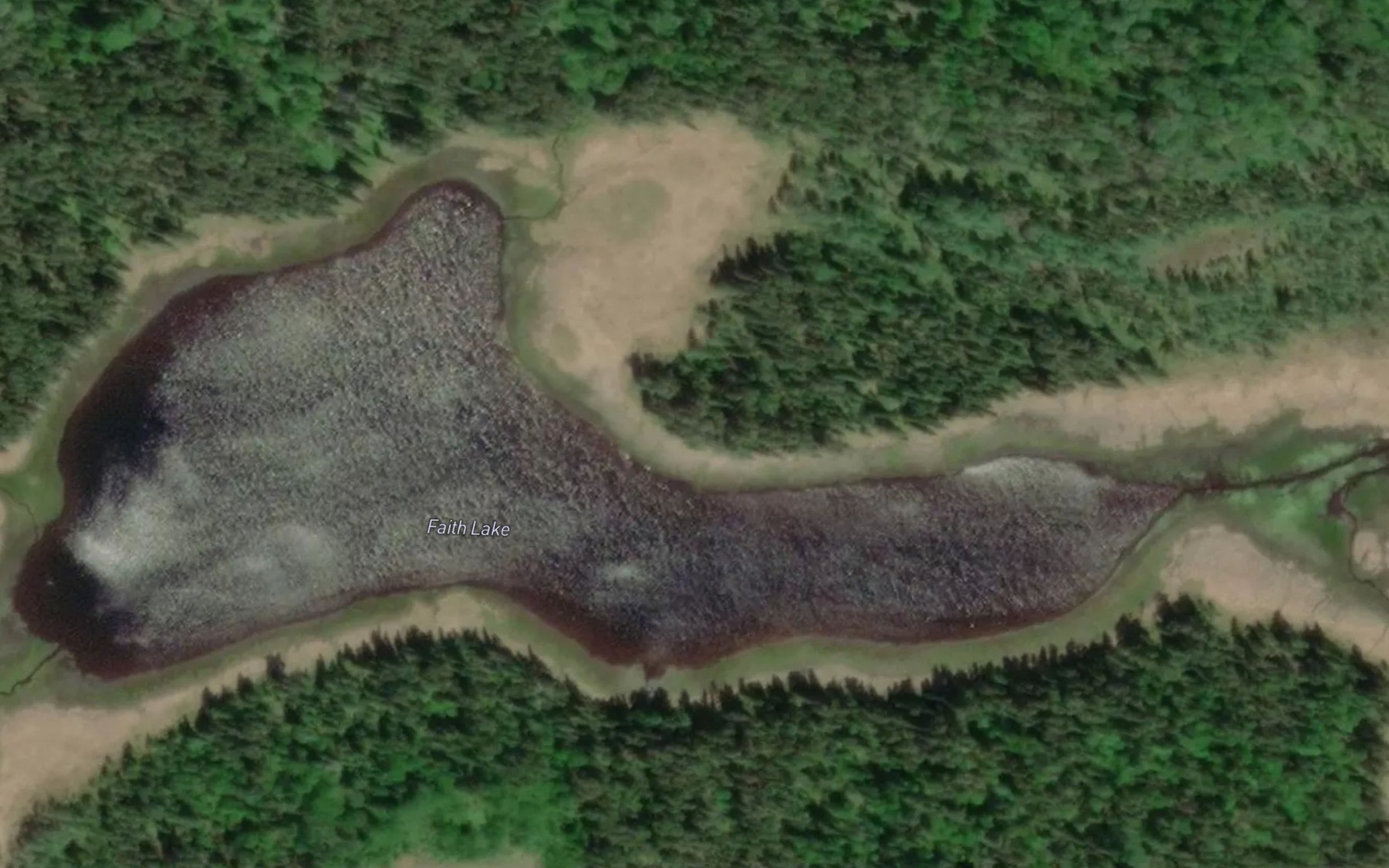 Satellite map of the Faith Lake