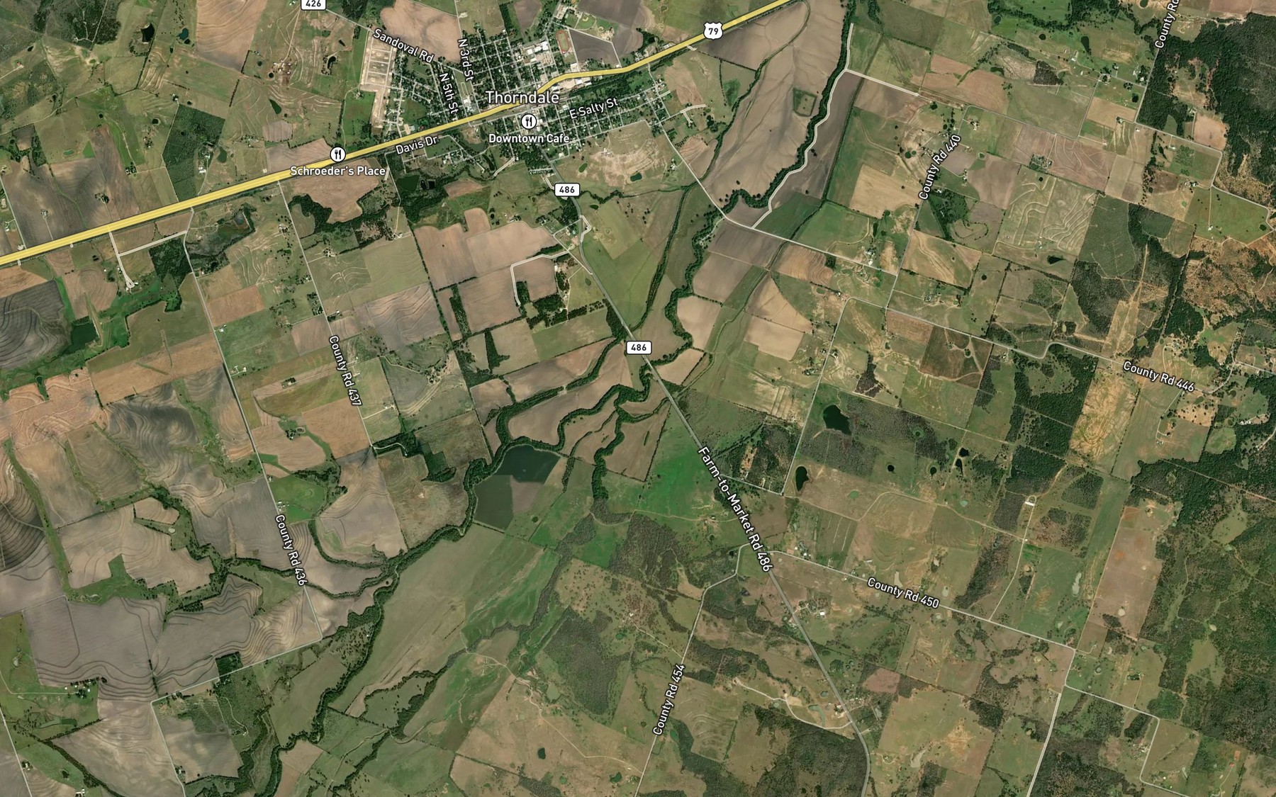 Satellite map of the Schoolhouse Branch