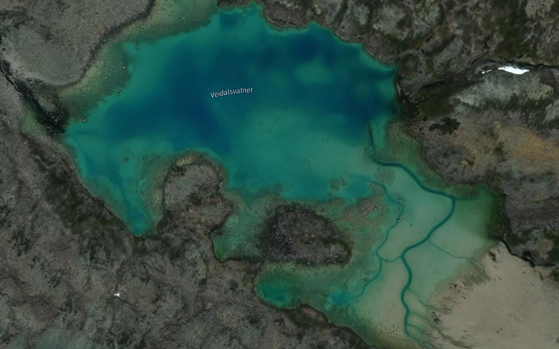 Satellite map of the Veidalsvatnet