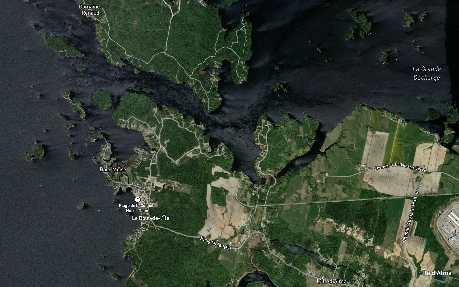 Satellite map of the Baie Boudreault