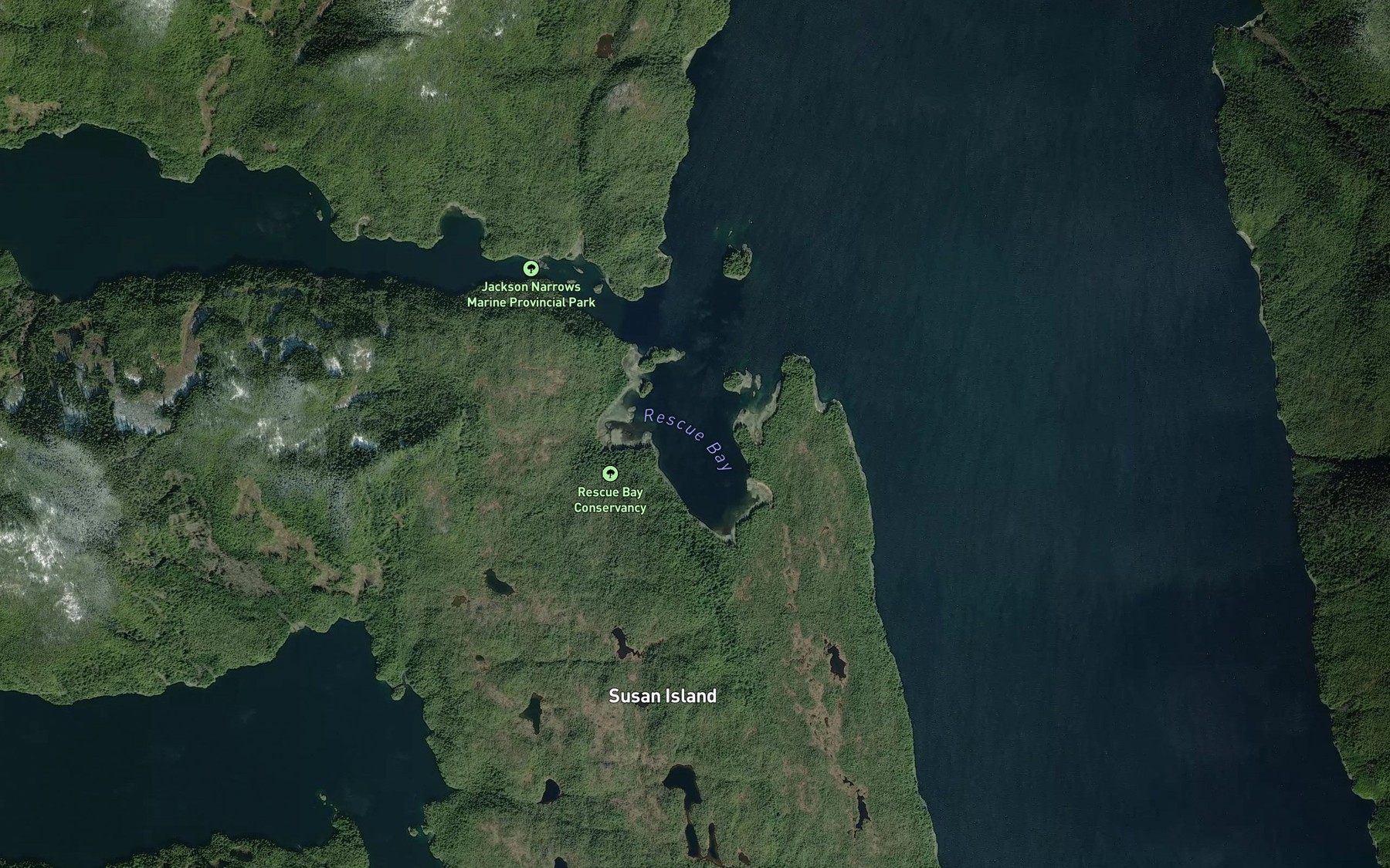 Satellite map of the Rescue Bay