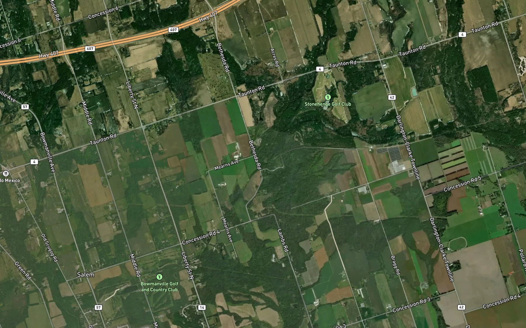 Satellite map of the Mackie Creek