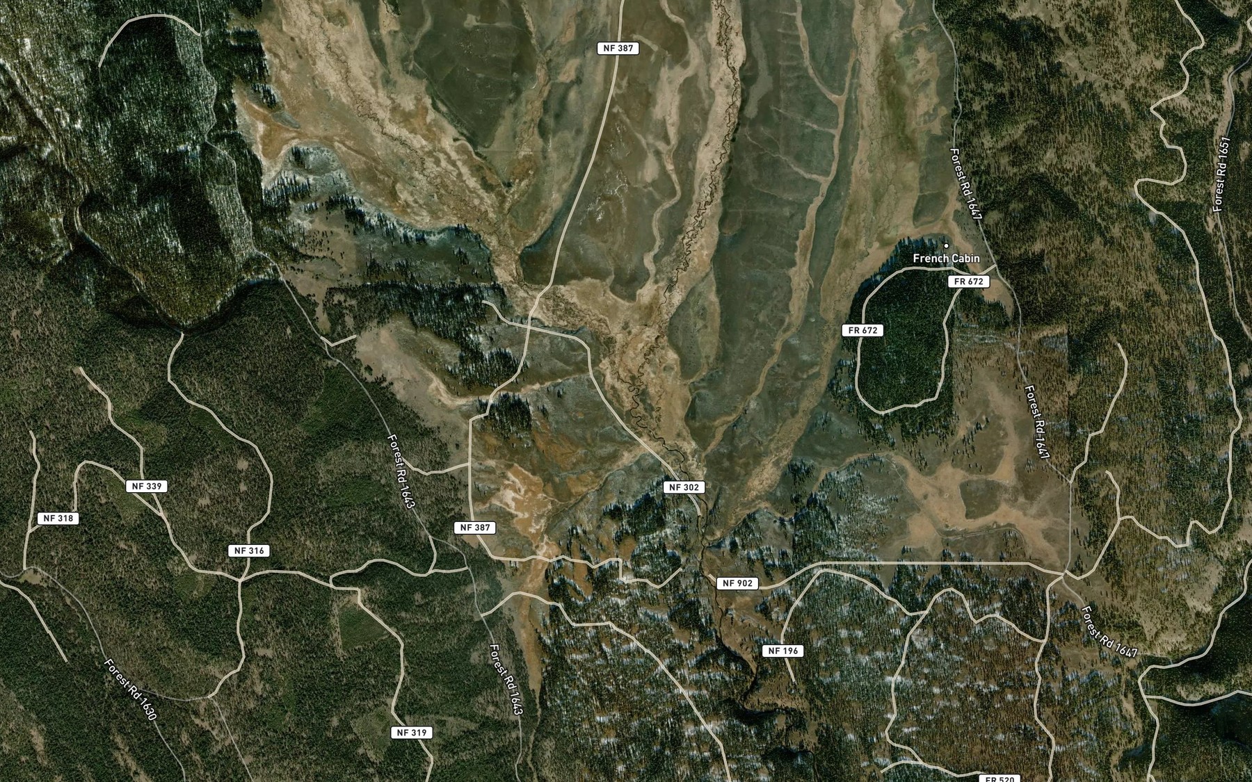 Satellite map of the Big Creek