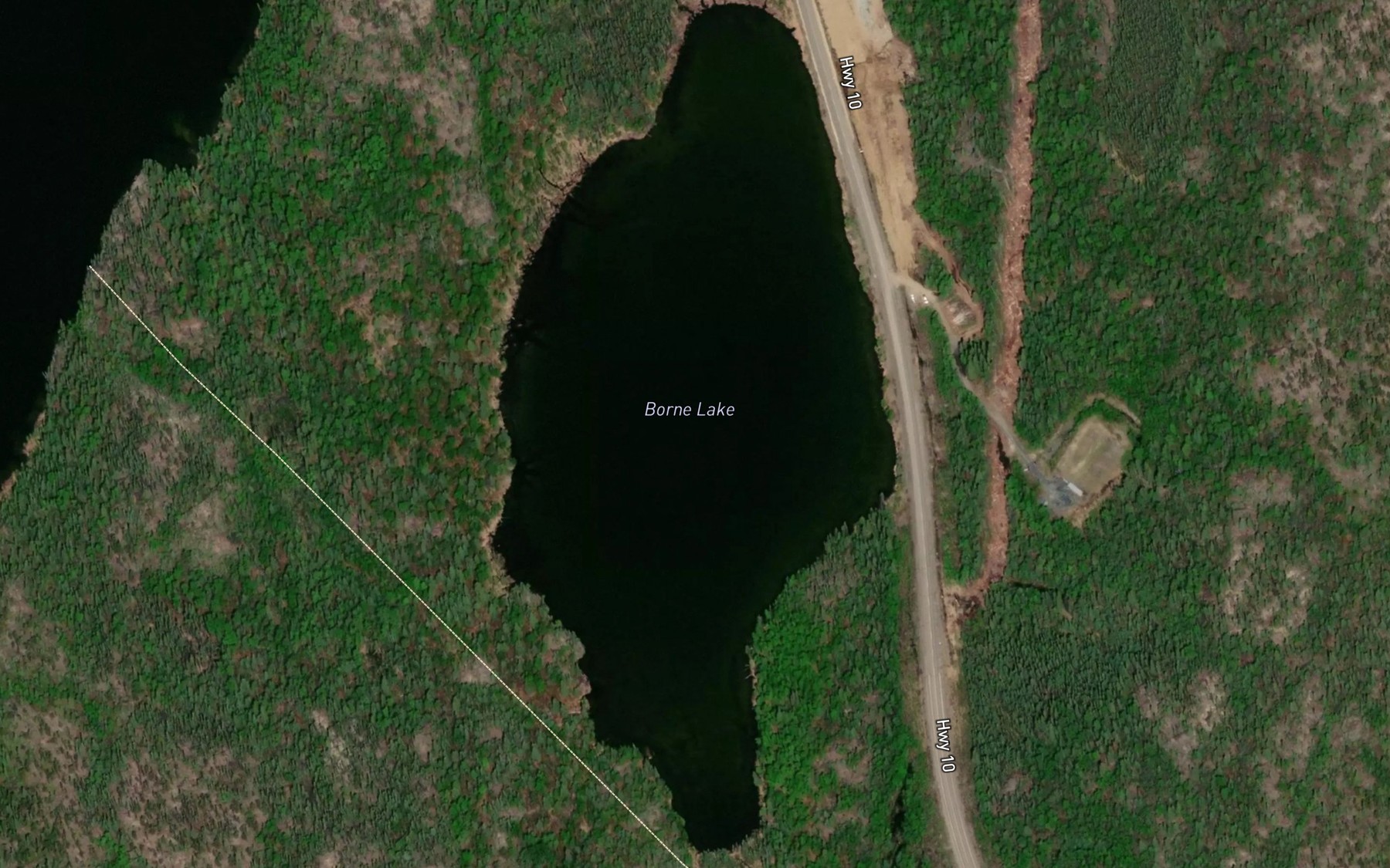 Satellite map of the Borne Lake