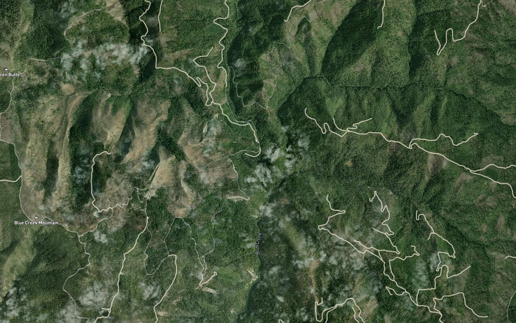 Satellite map of the Notice Creek