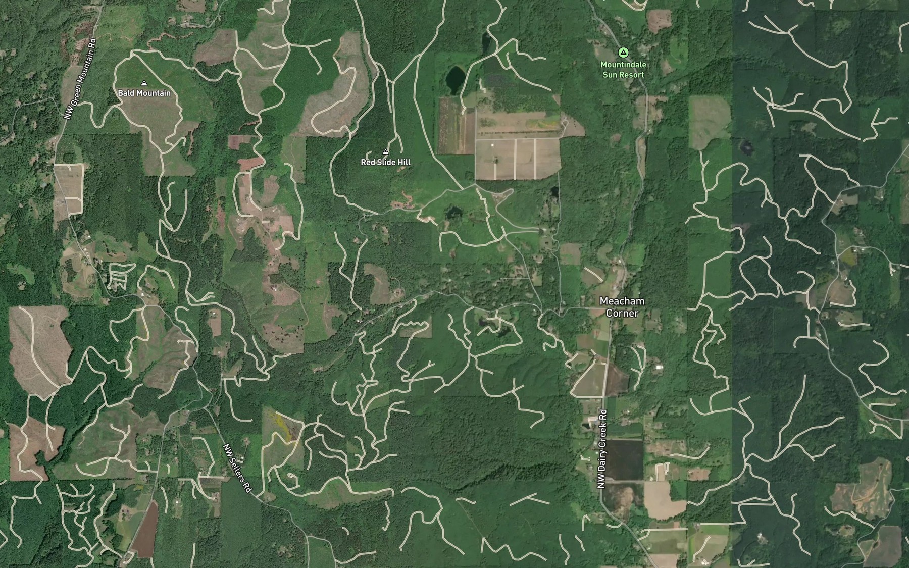 Satellite map of the Whiskey Creek