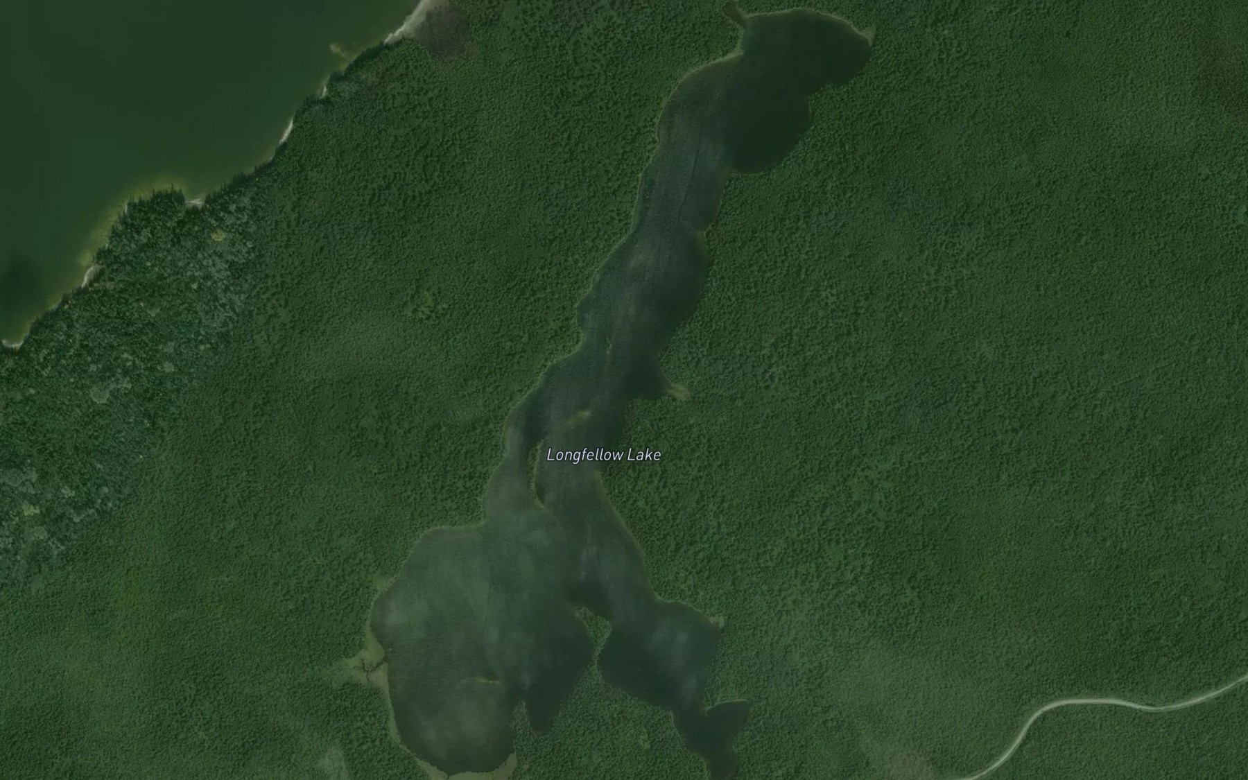 Satellite map of the Longfellow Lake