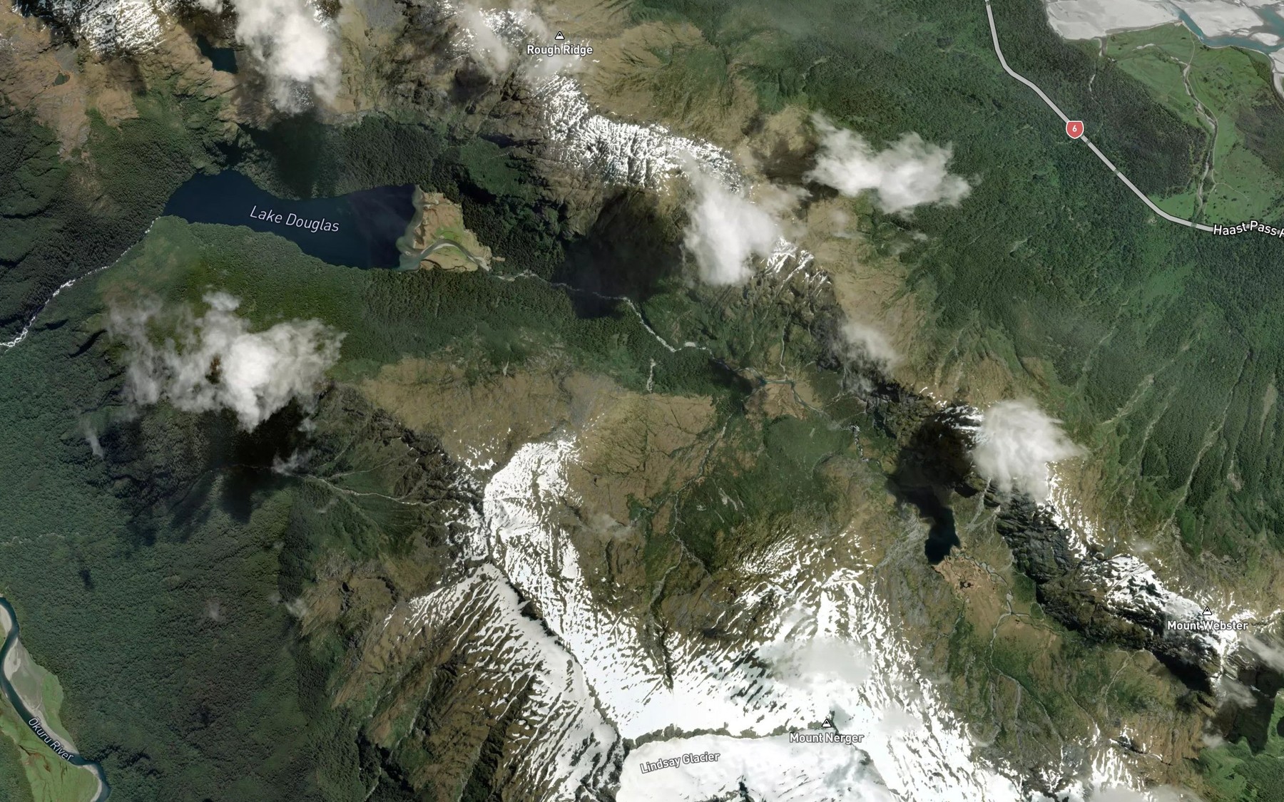 Satellite map of the Billy Creek