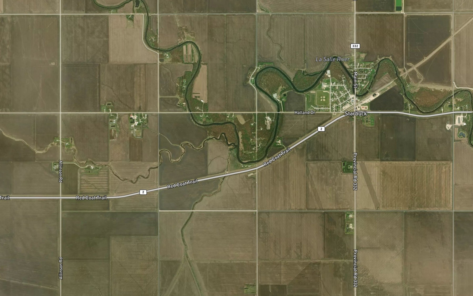 Satellite map of the Codnor Drain