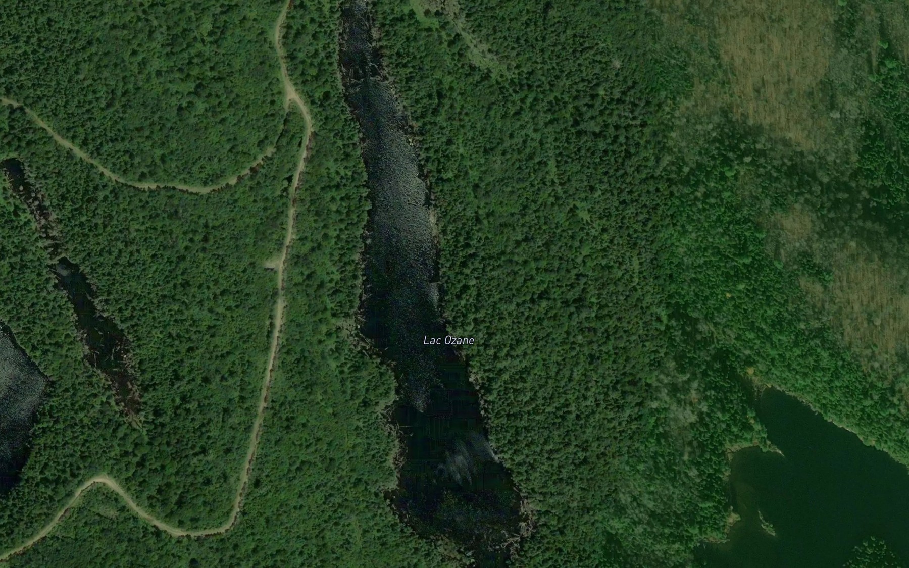 Satellite map of the Lac Ozane