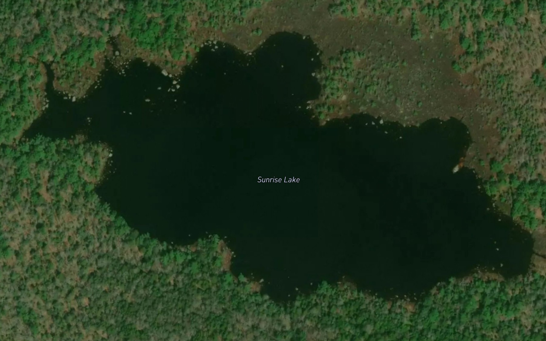 Satellite map of the Sunrise Lake