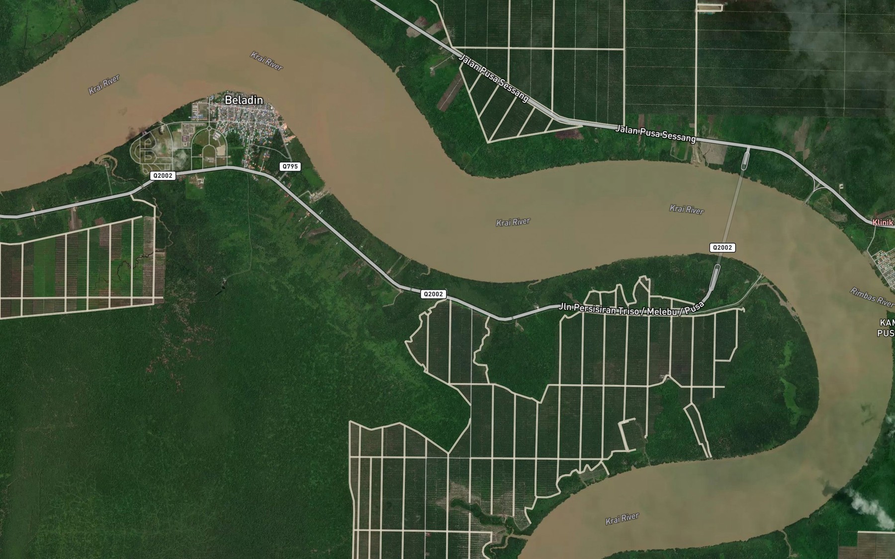 Satellite map of the Sungai Beras