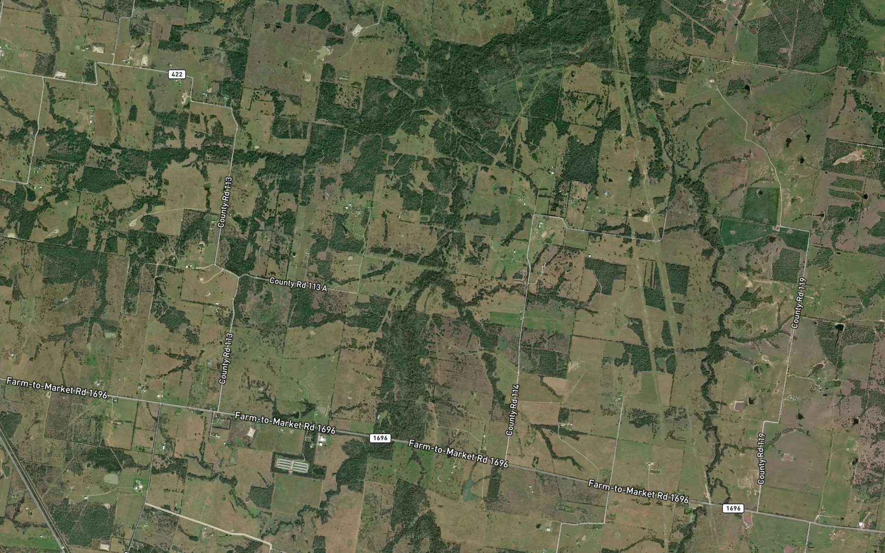 Satellite map of the Neeley Creek