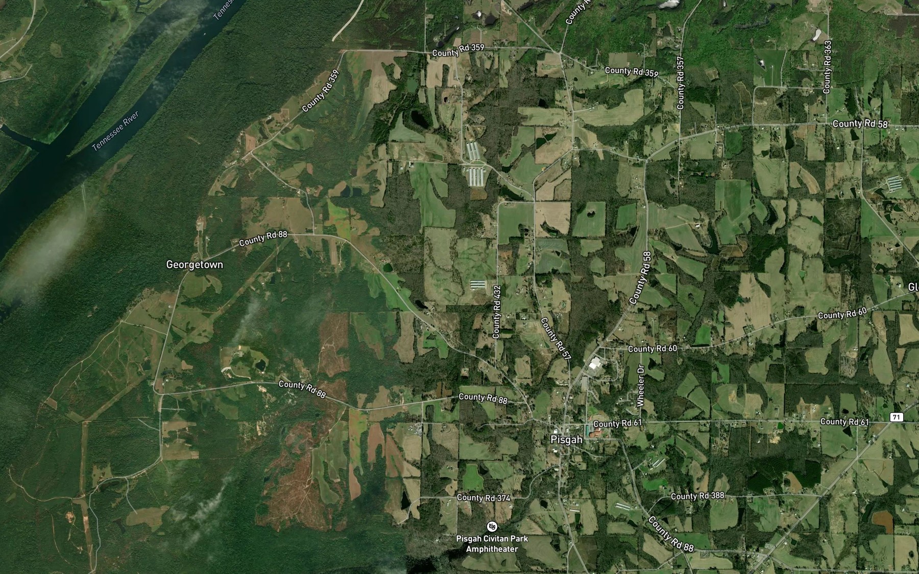 Satellite map of the Gilbert Branch