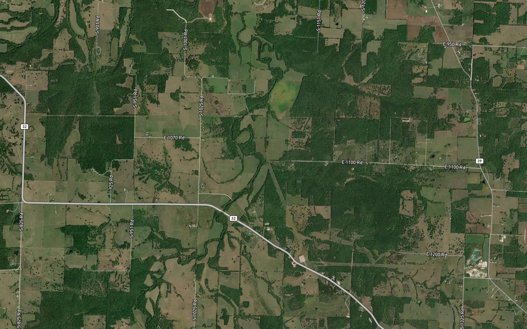 Satellite map of the Blue Branch