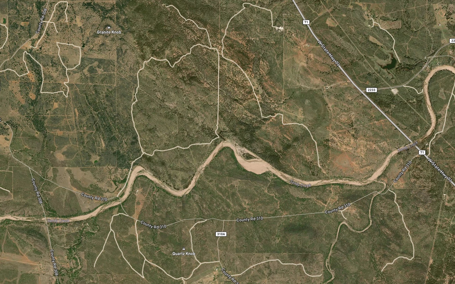 Satellite map of the Cottonwood Creek