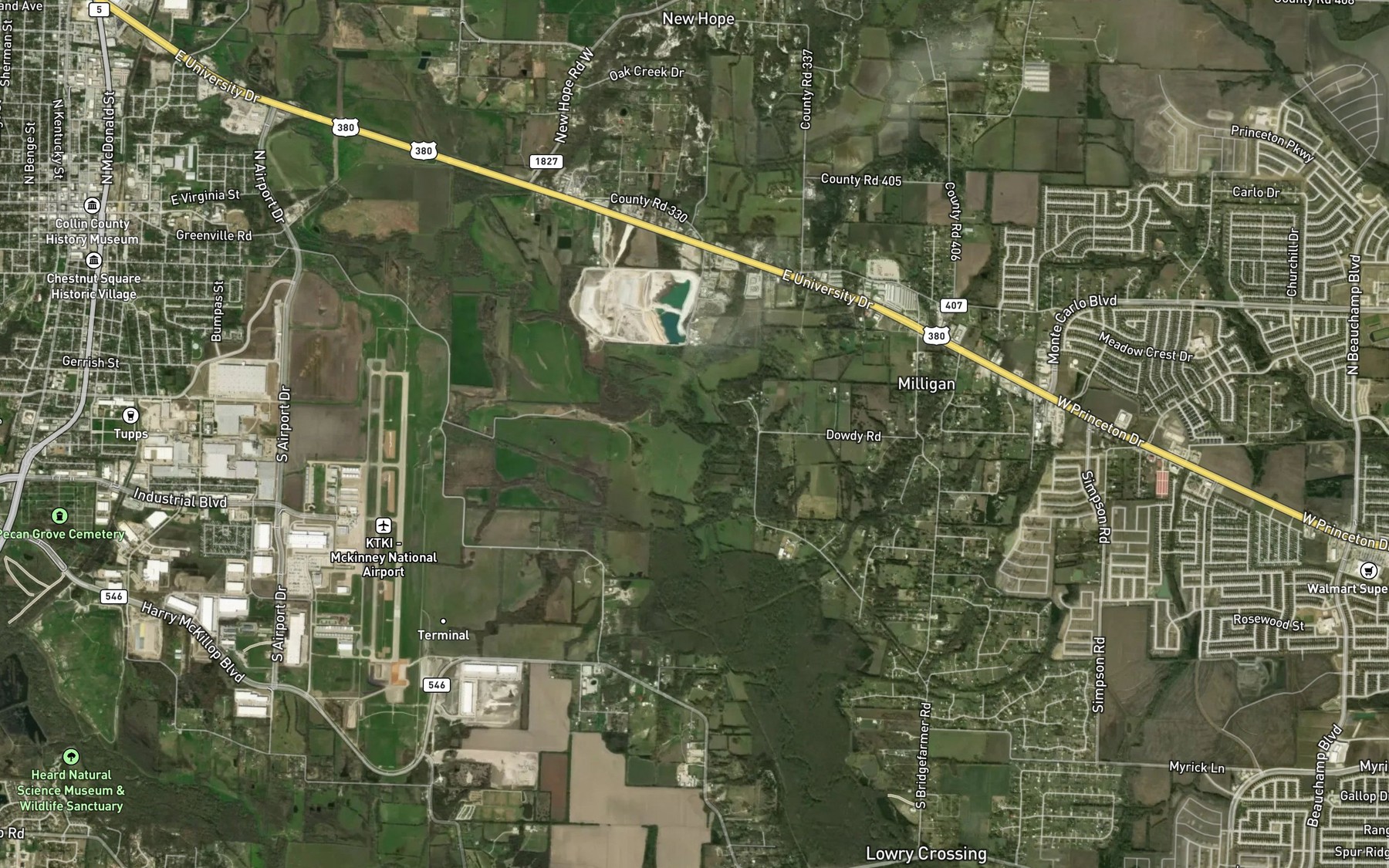 Satellite map of the Big Branch