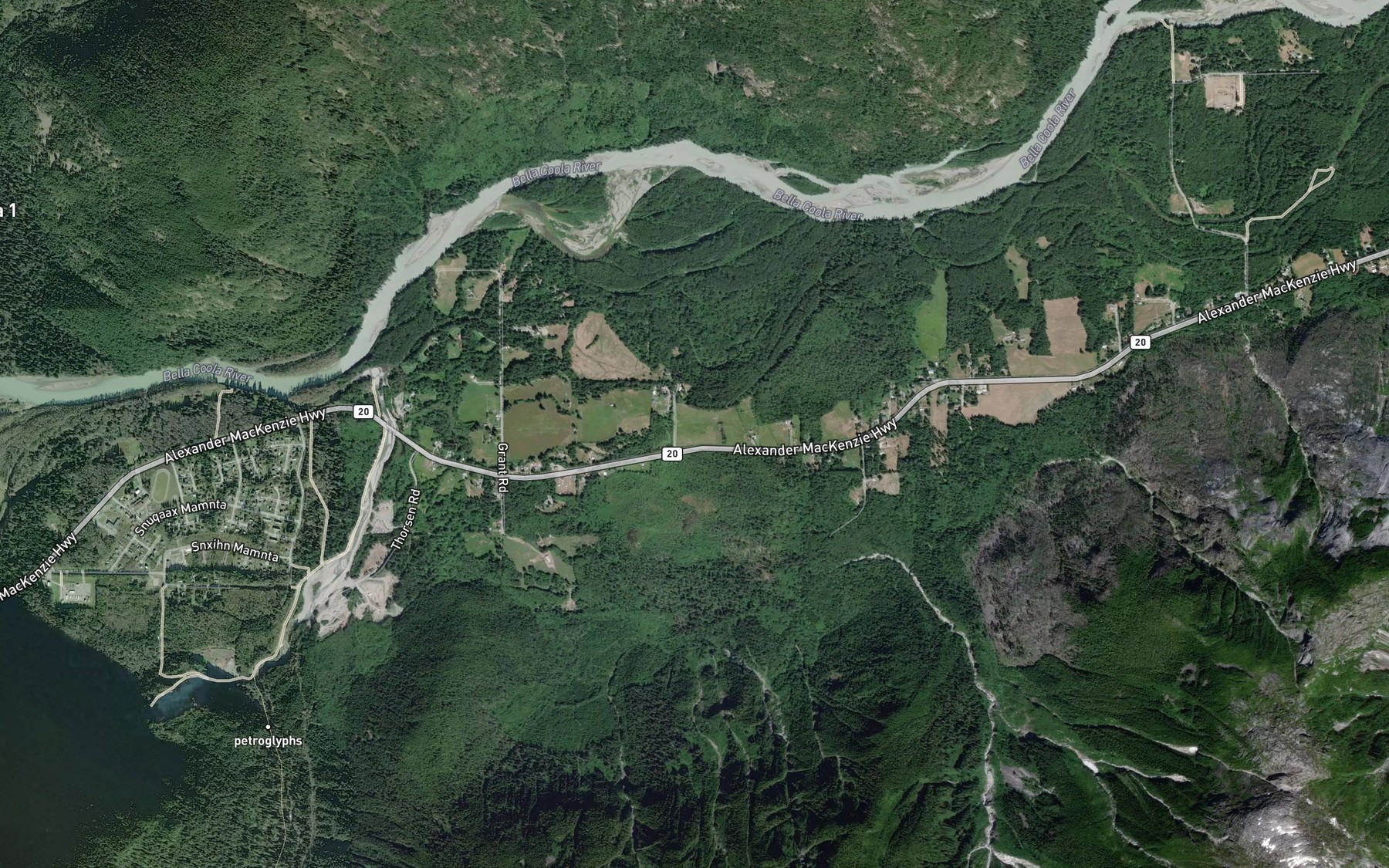 Satellite map of the Snooka Creek