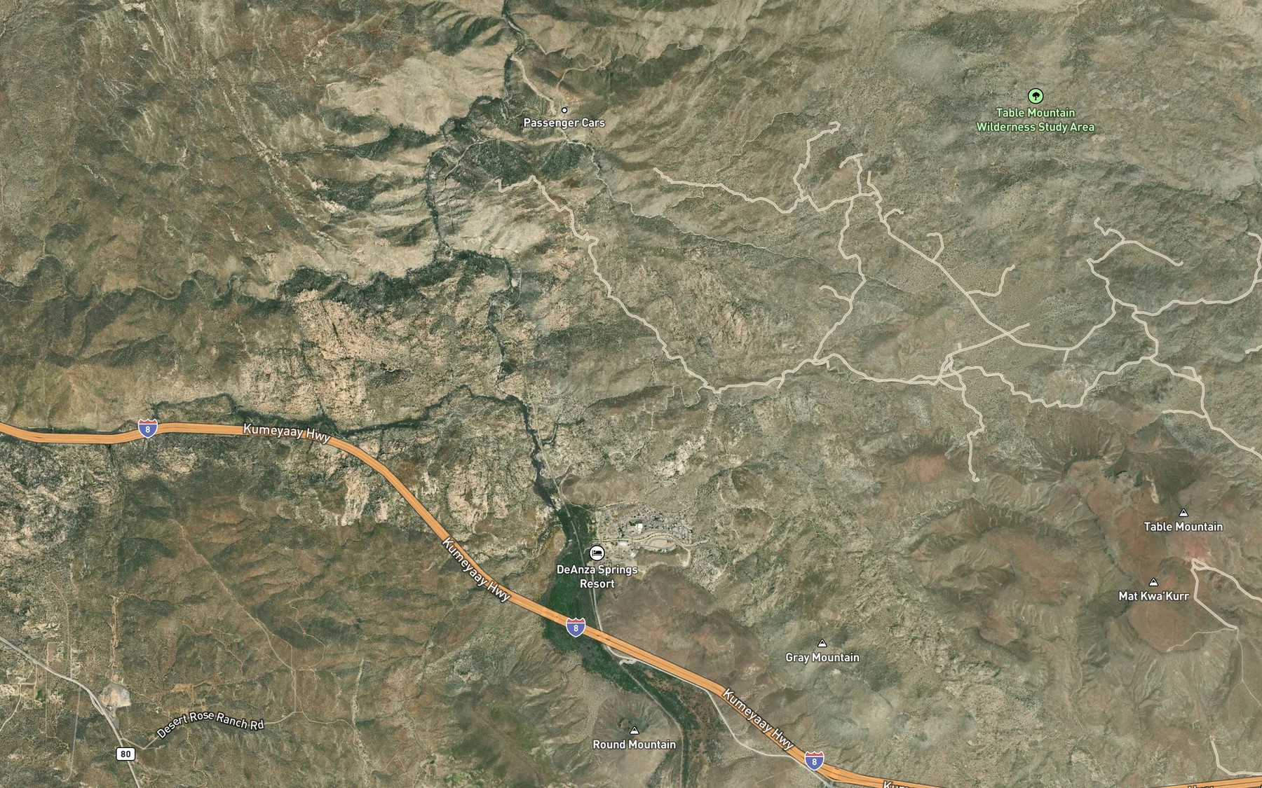Satellite map of the Camp Sizzle Spring
