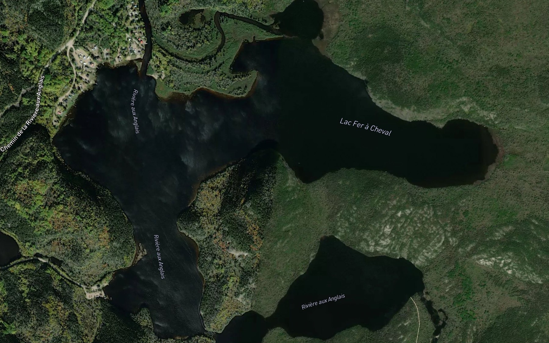 Satellite map of the Lac Fer a Cheval
