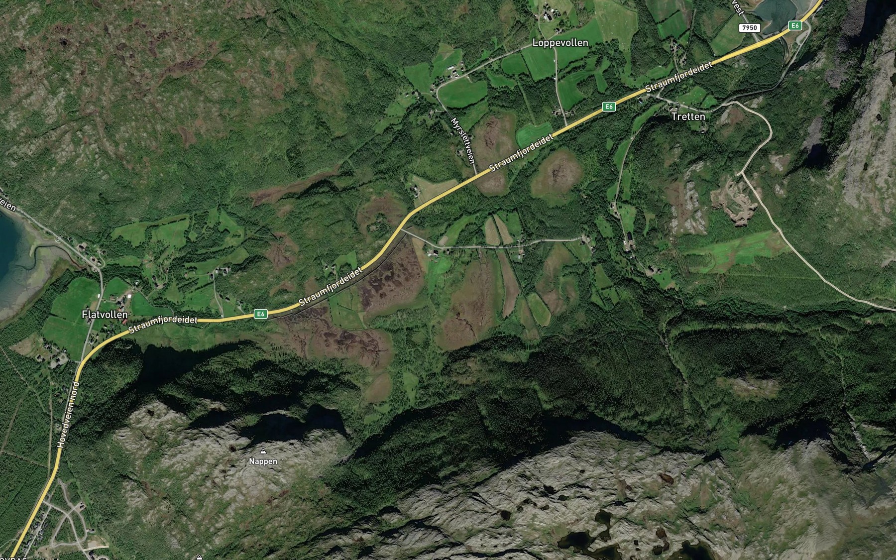 Satellite map of the Lokelva