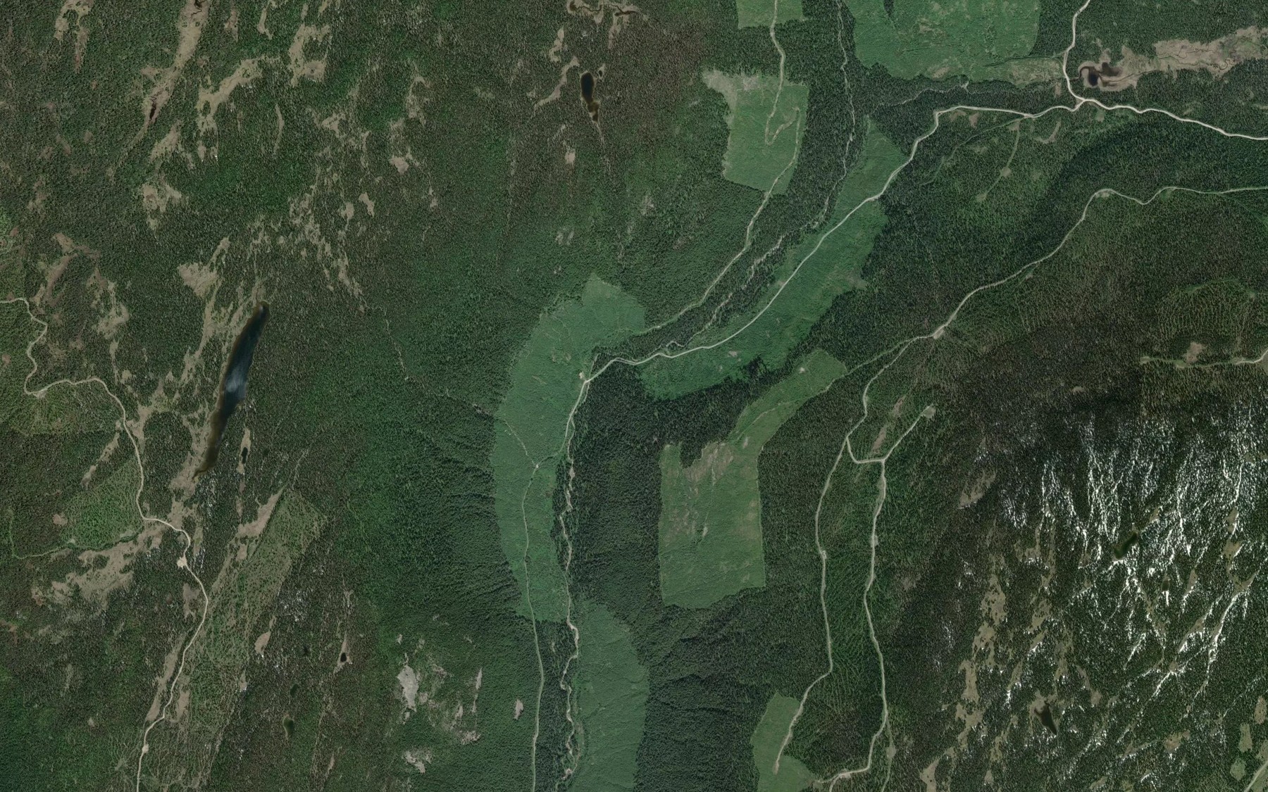 Satellite map of the Camp Creek