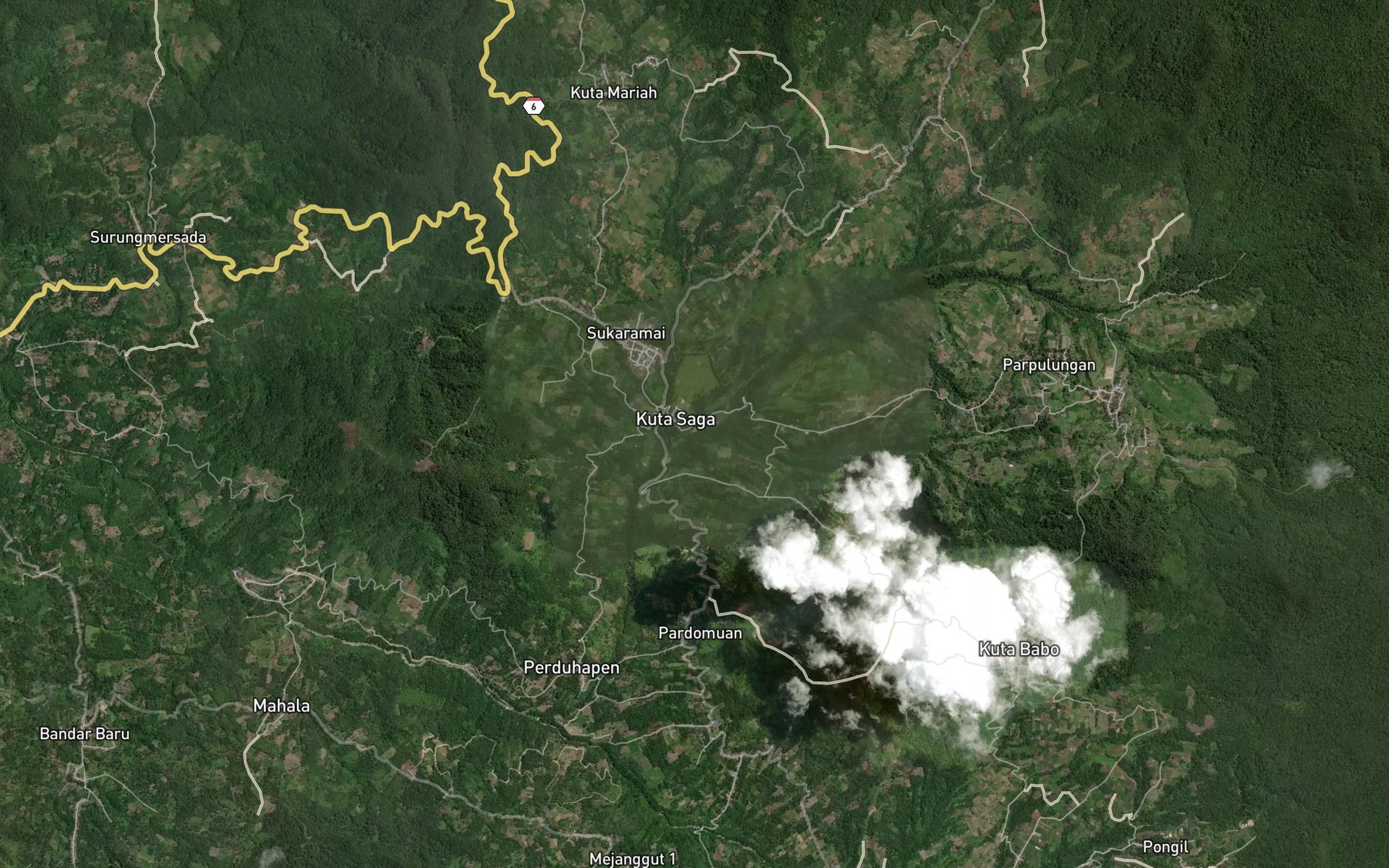 Satellite map of the Lae Bandanara