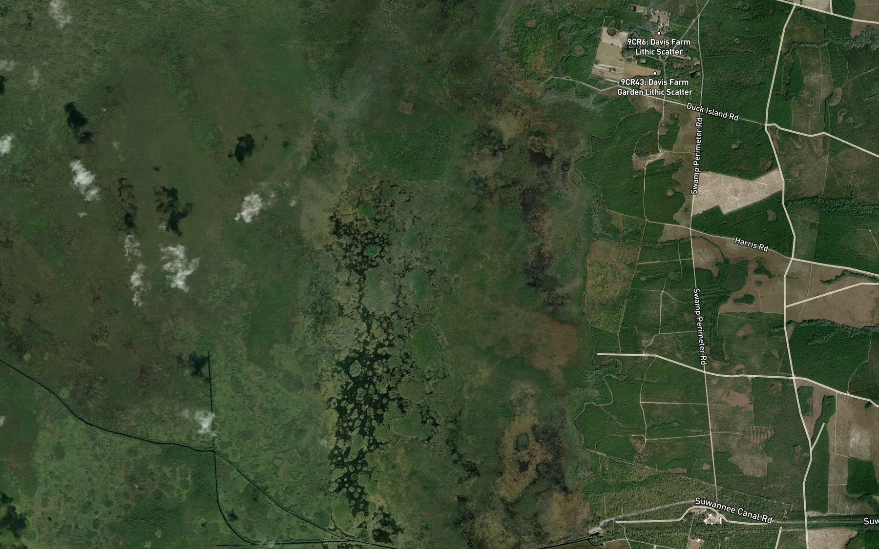 Satellite map of the Dan Dunkins Lake