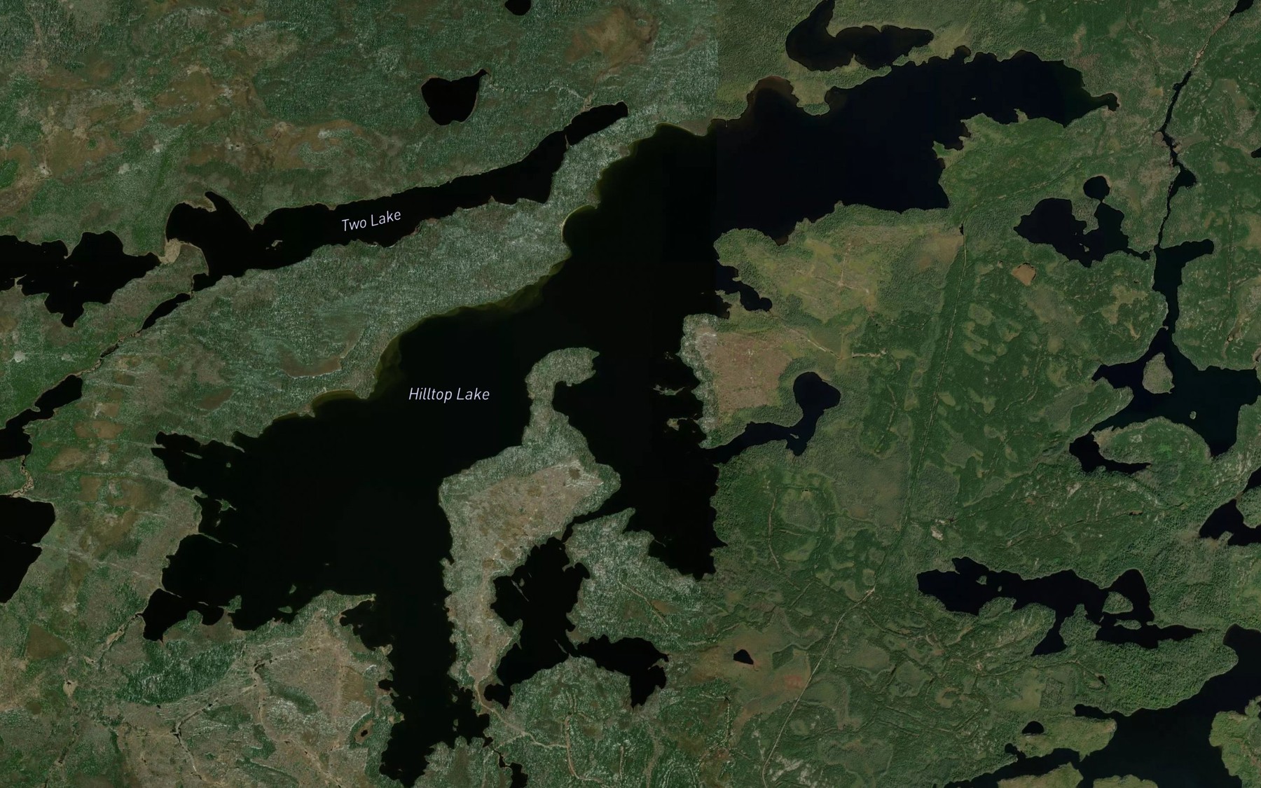 Satellite map of the Hilltop Lake