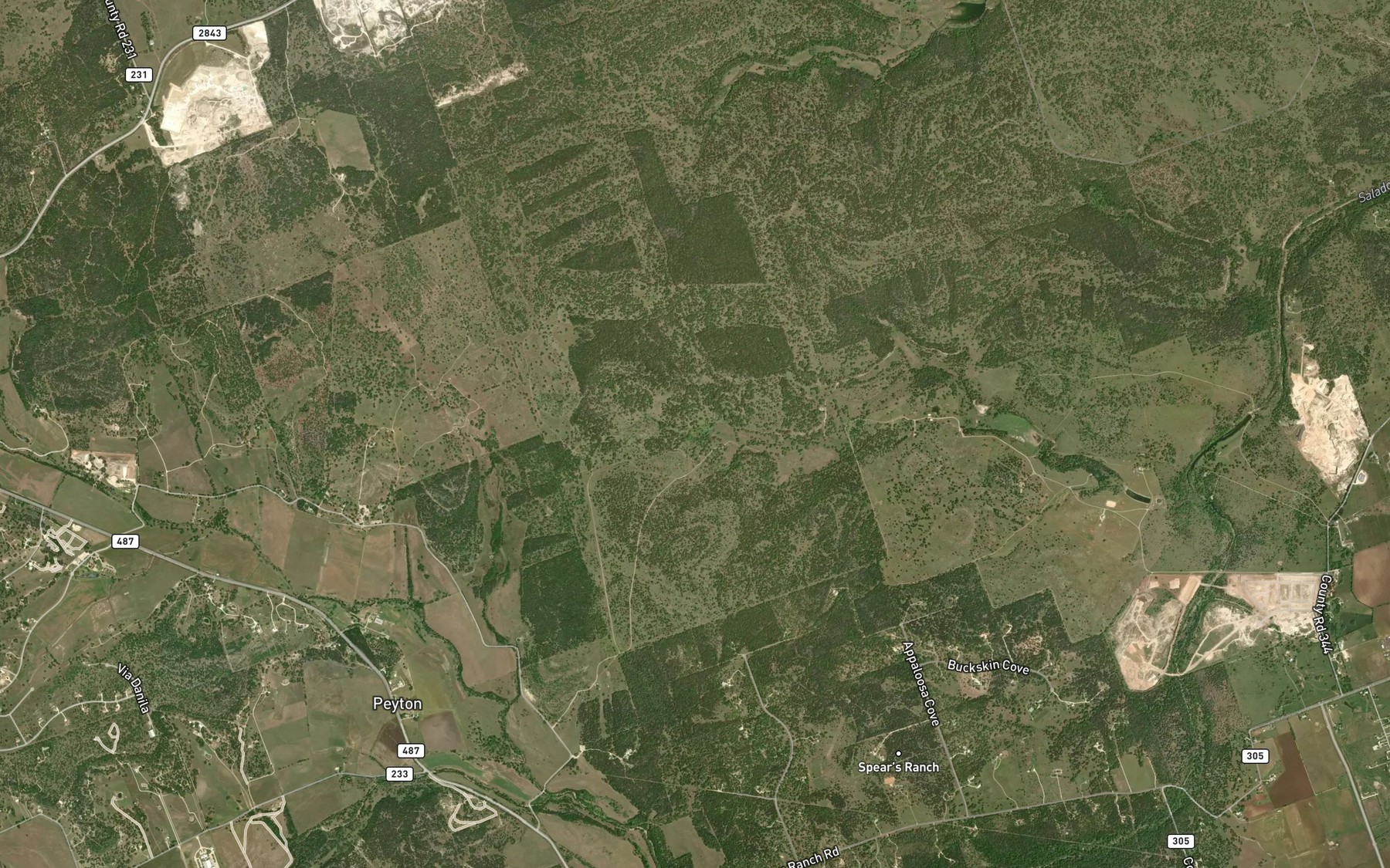 Satellite map of the Pecan Springs