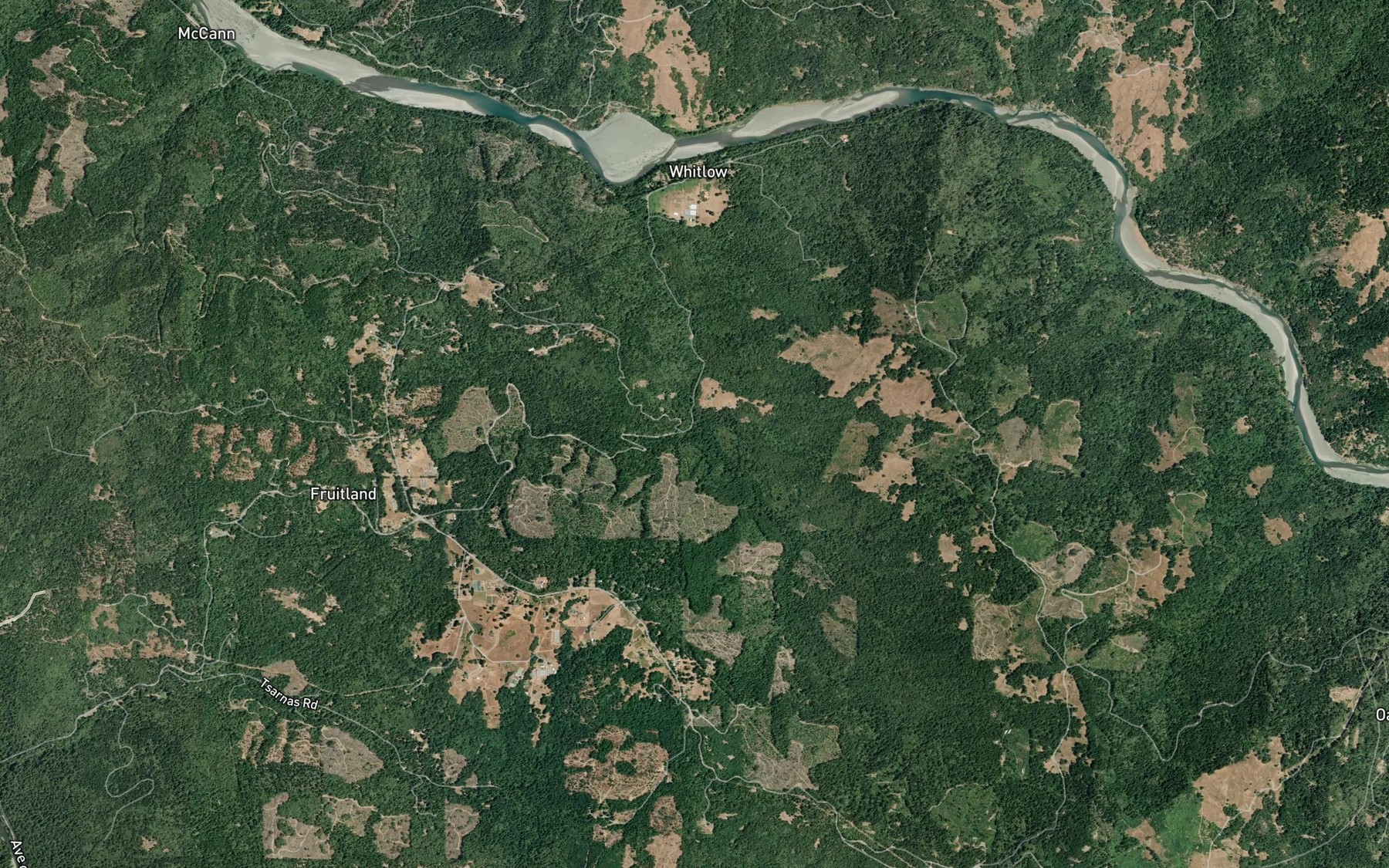 Satellite map of the Sequoia Creek