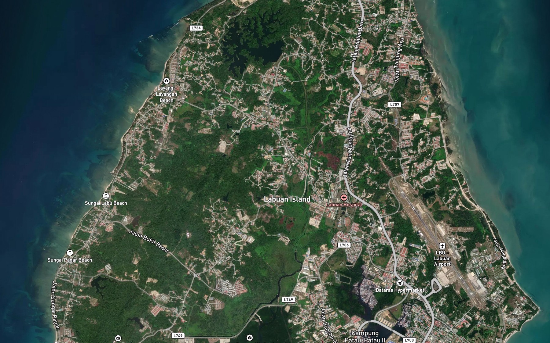 Satellite map of the Sungai Bangat