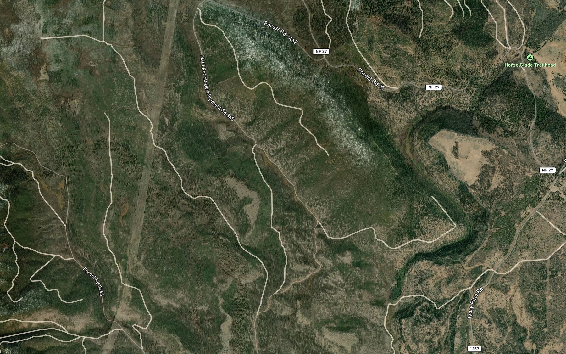 Satellite map of the Frying Pan Spring