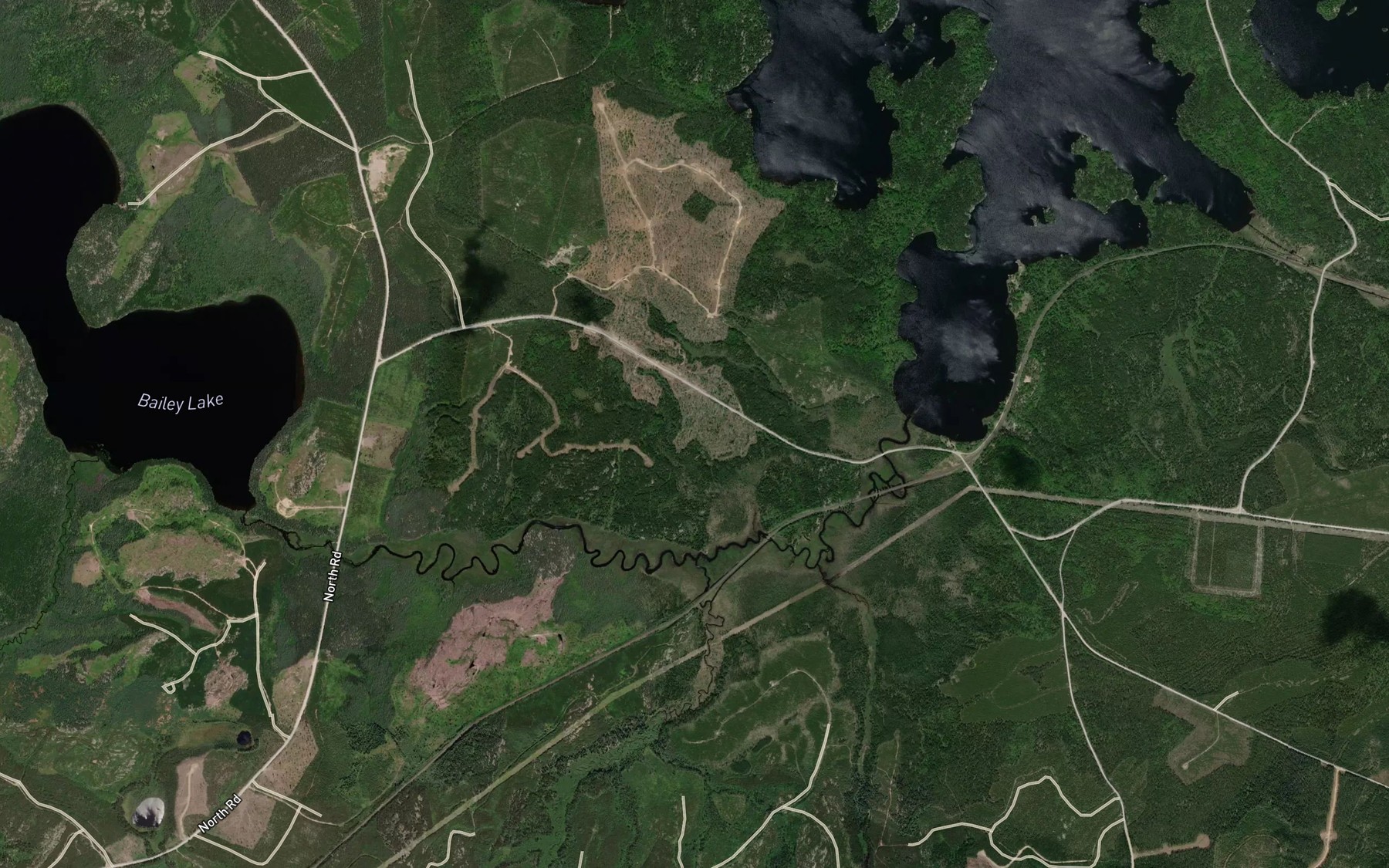 Satellite map of the Anaway Creek