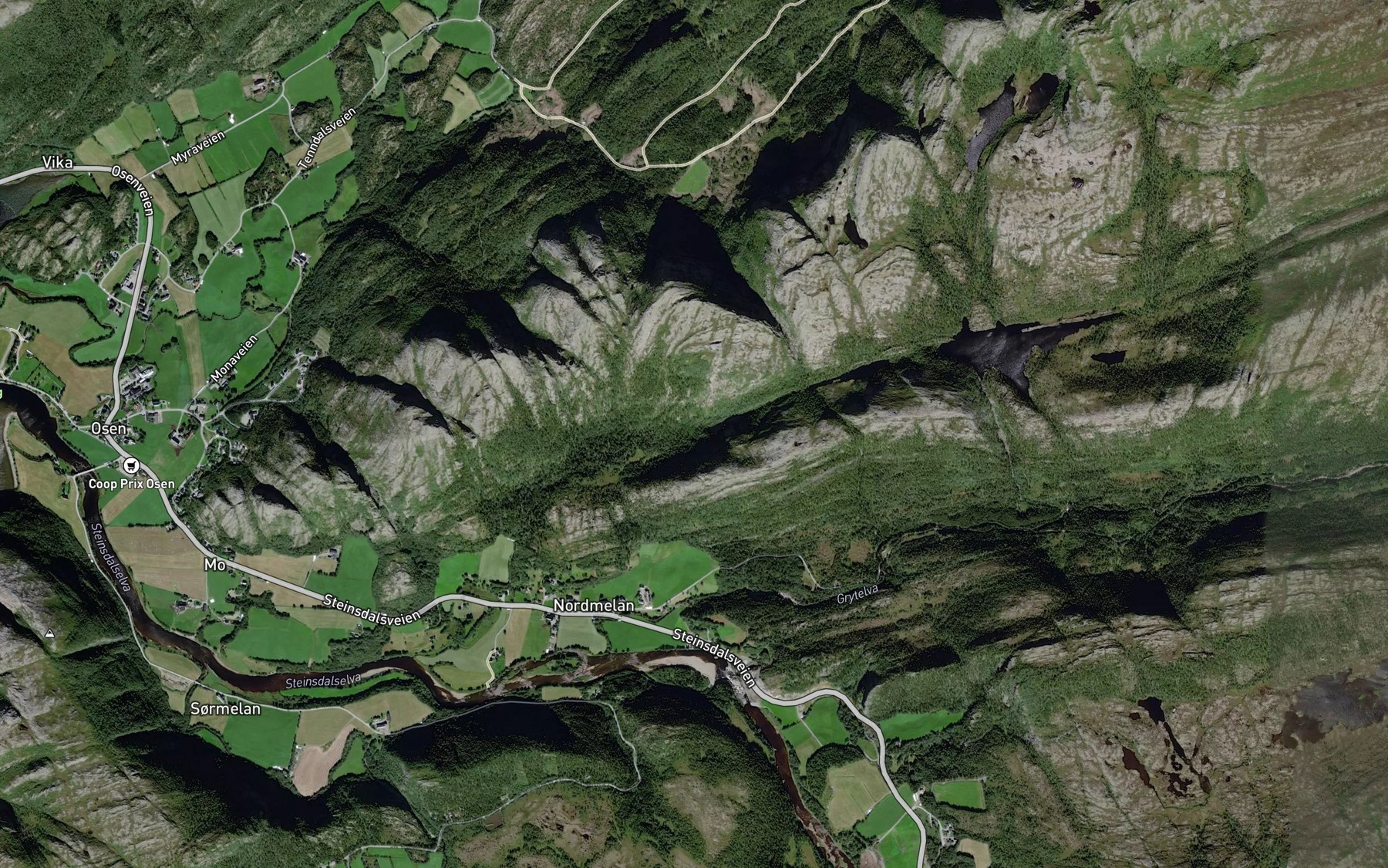 Satellite map of the Bjorndalsbekken