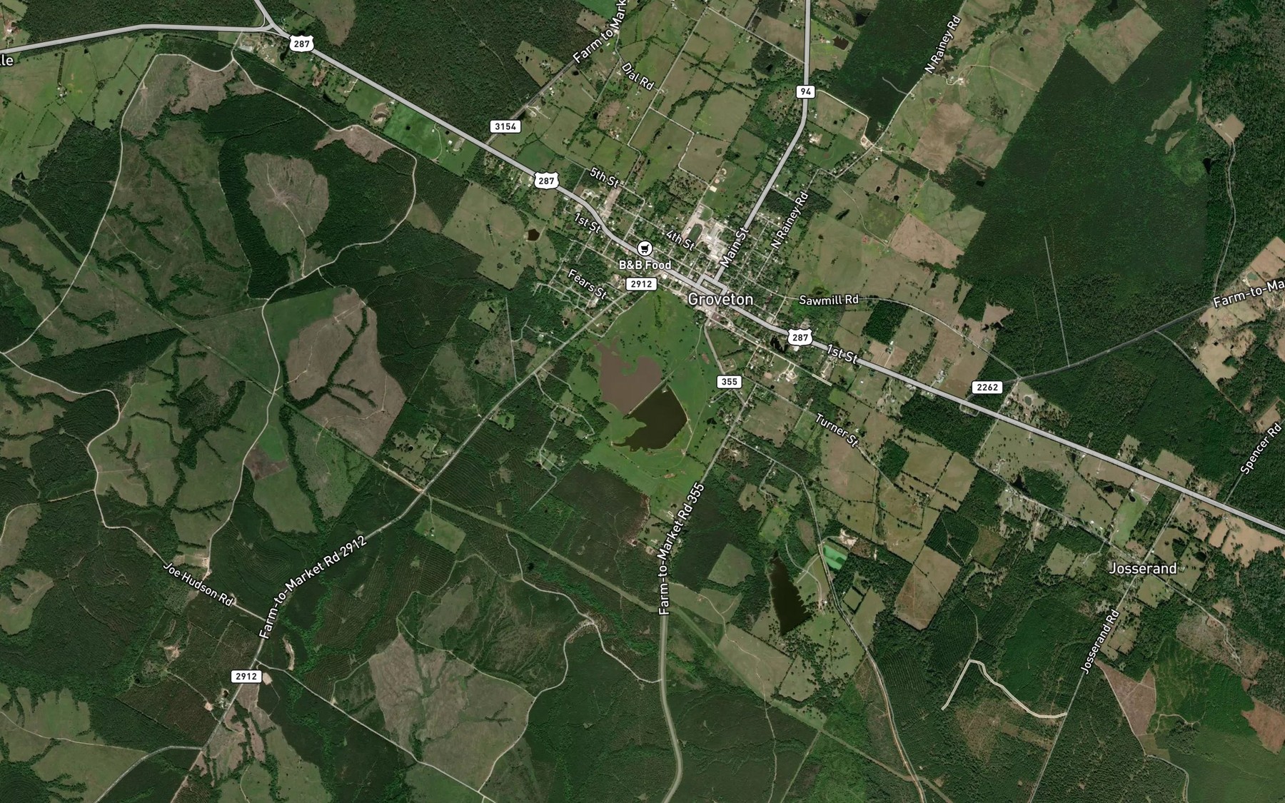 Satellite map of the Avery Lake