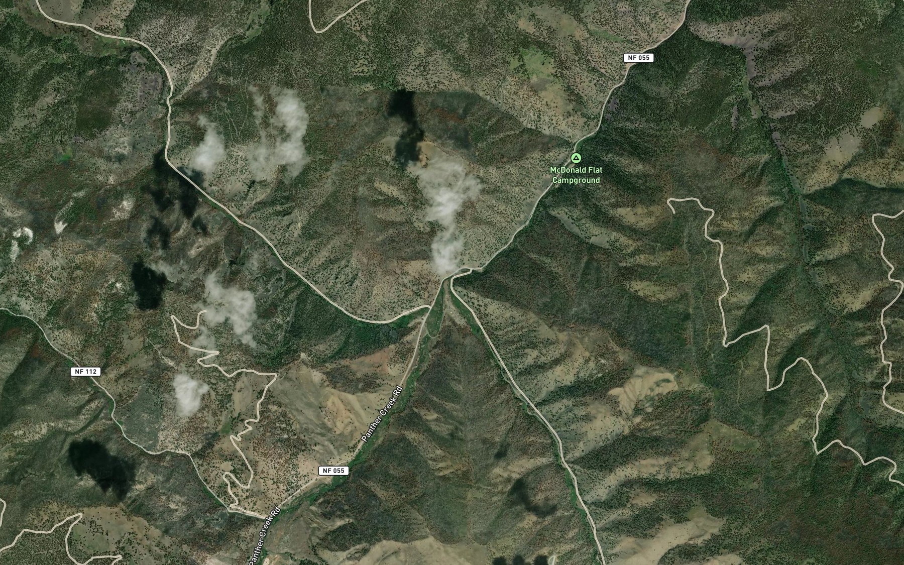 Satellite map of the Moyer Creek