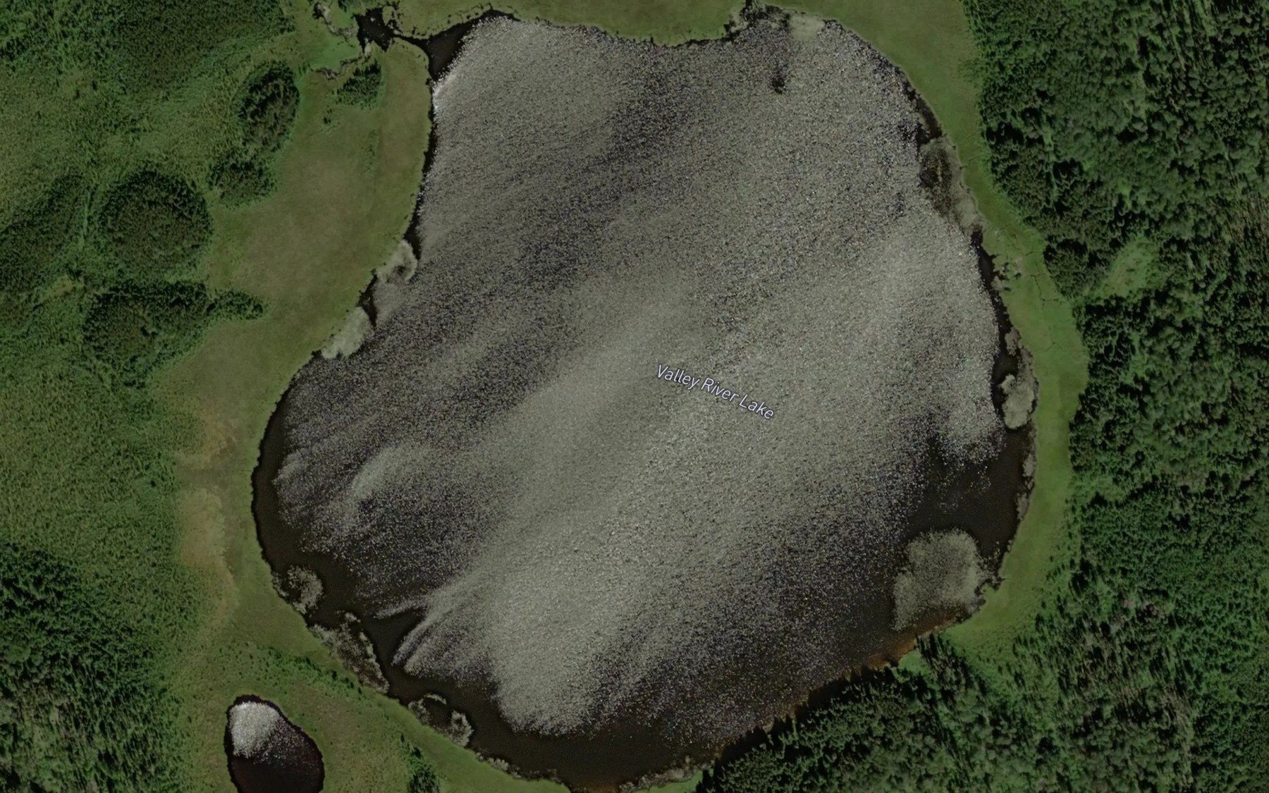 Satellite map of the Valley River Lake