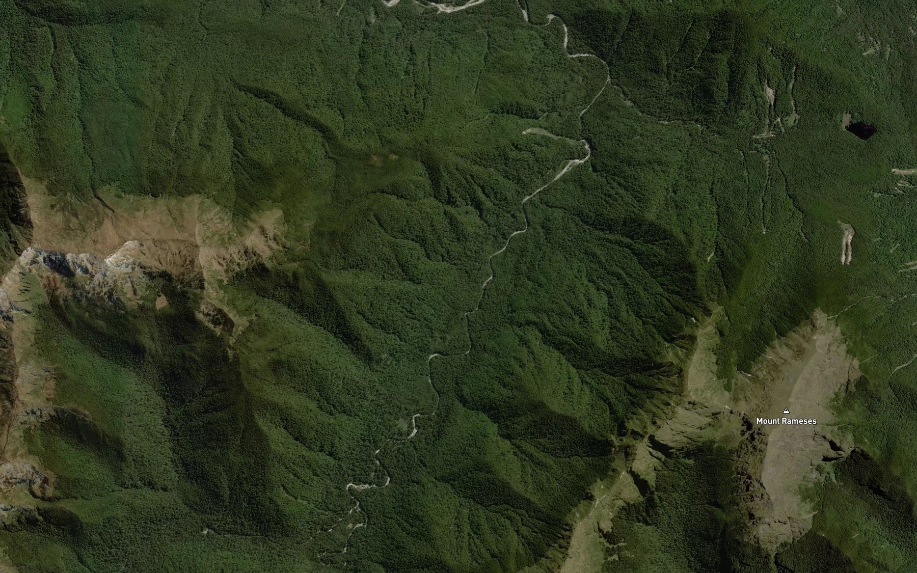 Satellite map of the Clarke River
